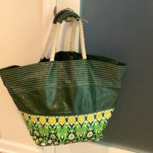 PLENTY TRACY REESE Oversized Y2K Leather Travel Weekend Shop Tote Beach Bag